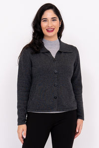 Lily Cardigan, Charcoal, Cotton
