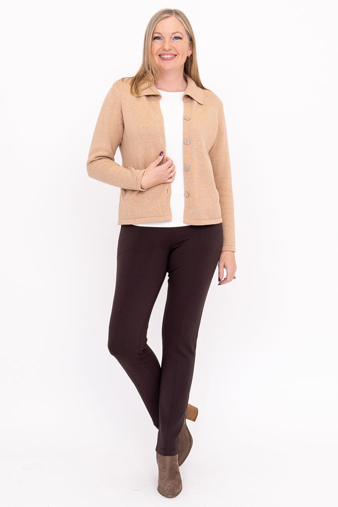 Lily Cardigan, Tan Mix, Cotton