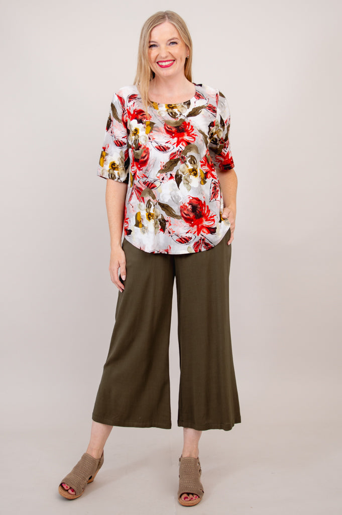 Liza Top, Floral Youth, Linen Bamboo