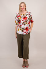 Liza Top, Floral Youth, Linen Bamboo