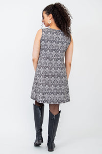 Maggie Sleeveless Dress, Demask, Bamboo