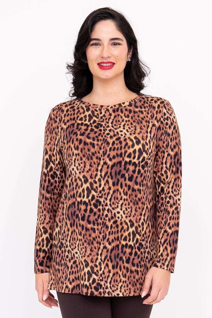 Margie Top, Chocolate Leopard, Bamboo