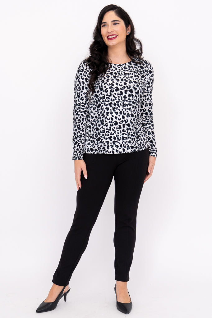 Mariah Top, BW Leopard, Bamboo