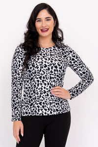 Mariah Top, BW Leopard, Bamboo
