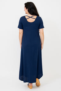 Martha Dress, Indigo, Linen Bamboo