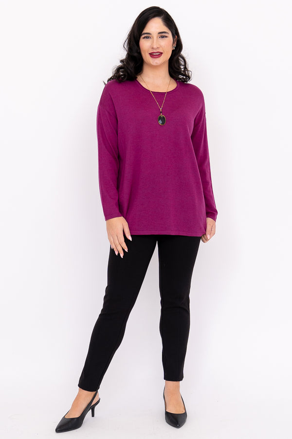 Matera Sweater, Magenta, Merino Wool