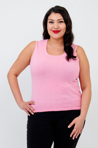 Melanie Tank, Pink, Cotton - Final Sale