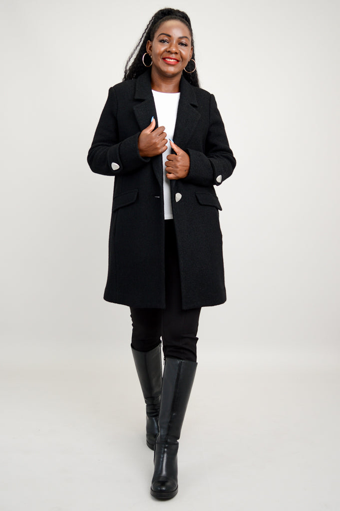 Black longline wool coat new arrivals