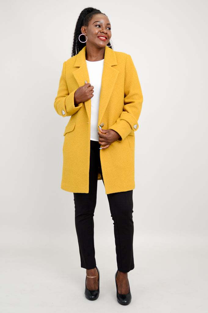 Milan Coat Mustard Wool XSMALL