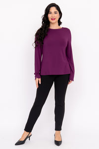 Mona Top, Magenta, French Terry