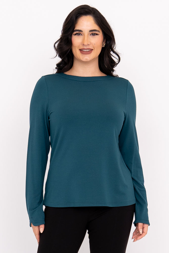 Mona Top, Teal, French Terry