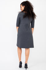 Nelly 3/4 Sleeve Dress, Graphite, Bamboo