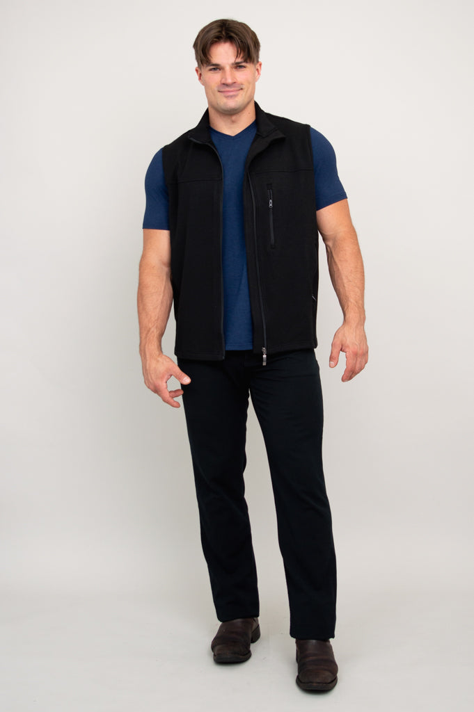 Nick Vest, Black, Bamboo Fleece