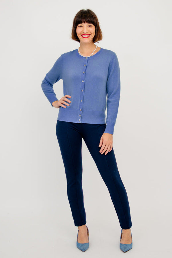 Oakly Cardigan, Ciel, Wool Cashmere