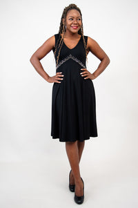 Pamela Dress, Black Diamond, Bamboo