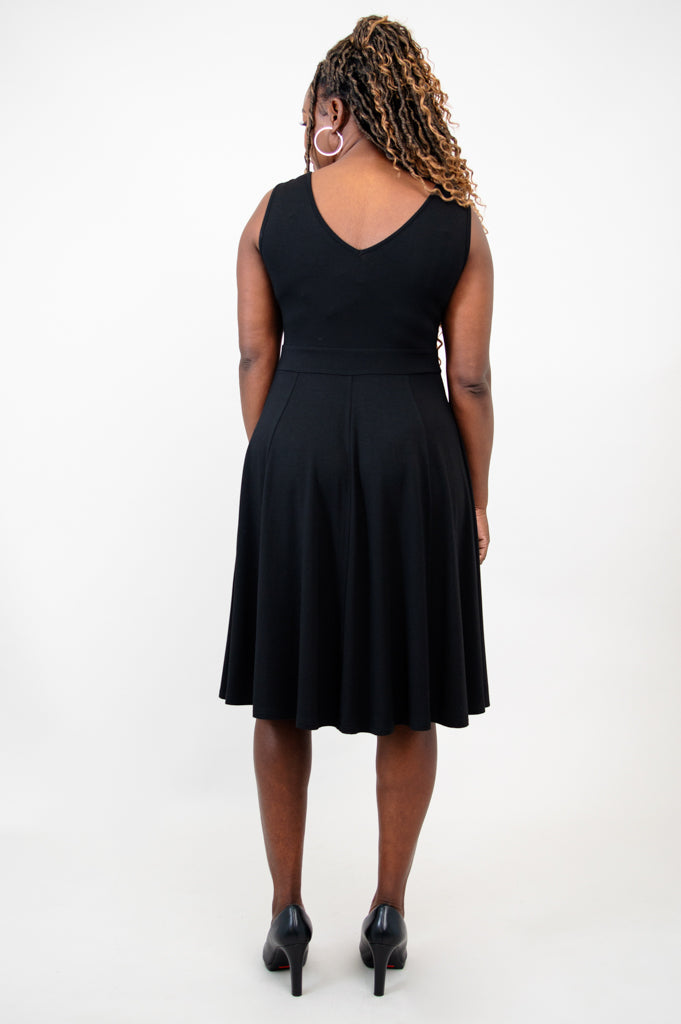 Pamela Dress, Black Diamond, Bamboo