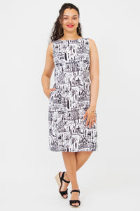 Patricia Dress, Journey, Linen Bamboo