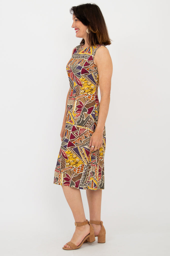 Patricia Dress, Tropikal, Linen Bamboo