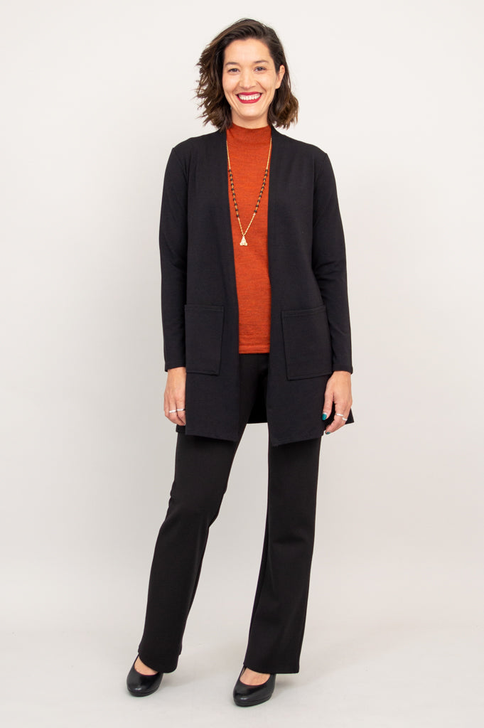 Catherine Coat, Black, Boiled Wool – Blue Sky Clothing Co Ltd