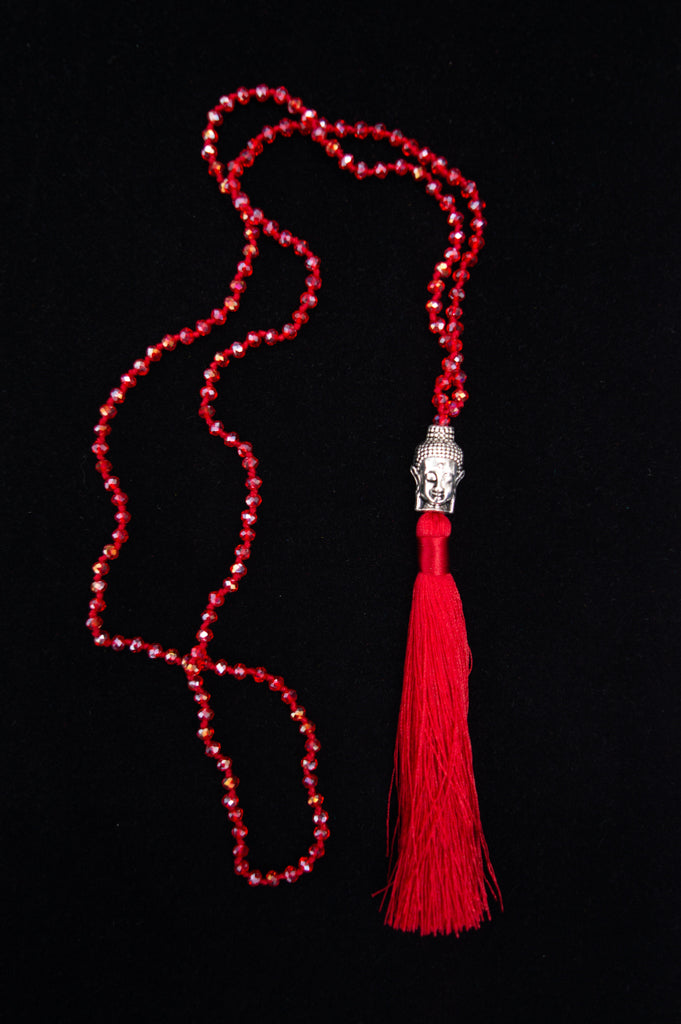 Buddha Necklace, Red