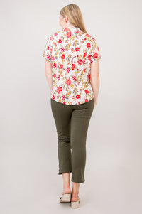 Samantha S/S Top, Terra, Linen Bamboo