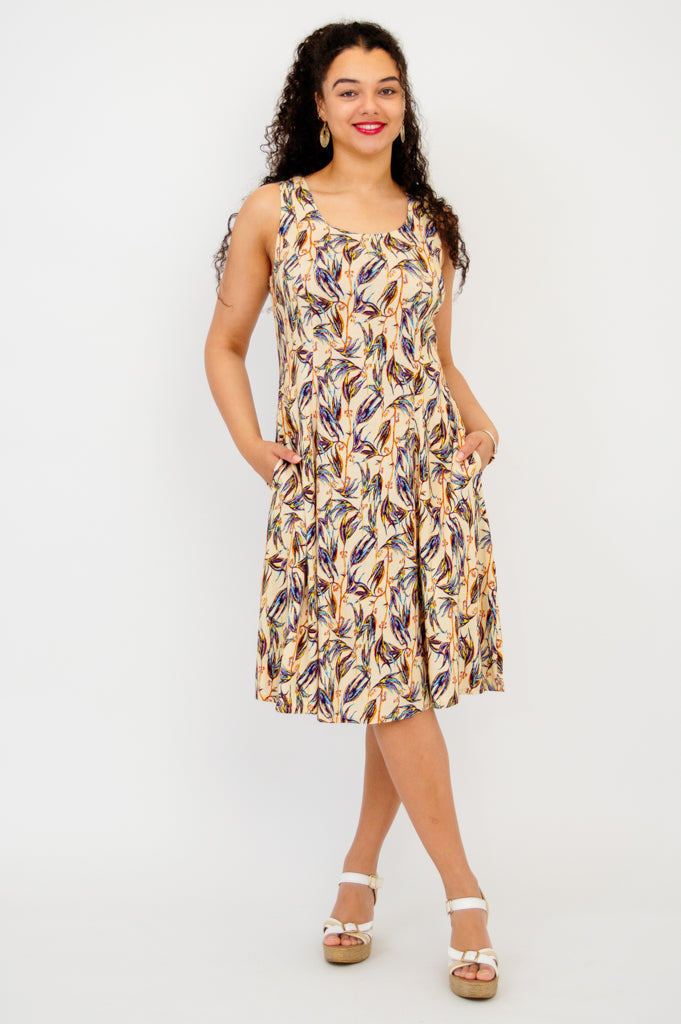 Sara Dress, Alma, Linen Bamboo