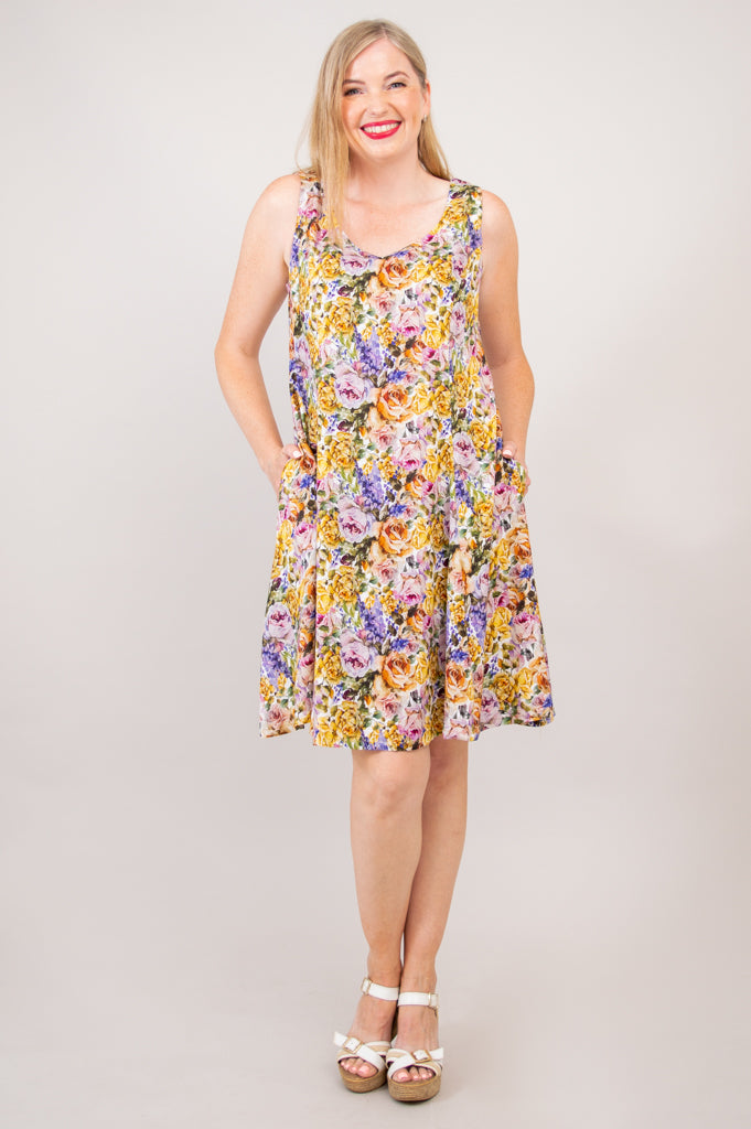 Sara Dress, Elodie, Linen Bamboo