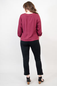 Savannah Jacket, Burgundy, Linen Bamboo - Final Sale