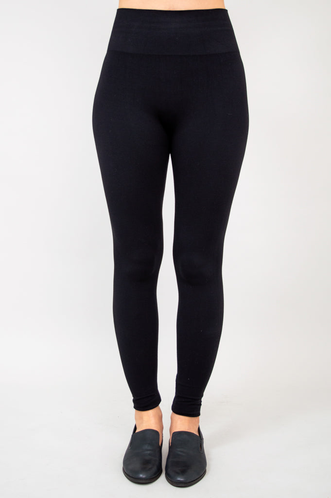 Seamless Legging, Black, Bamboo Fleece