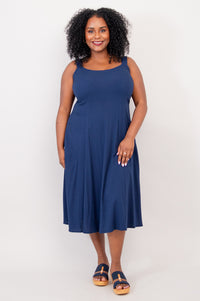 Shauna Dress, Indigo, Linen Bamboo