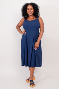 Shauna Dress, Indigo, Linen Bamboo