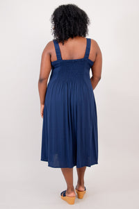 Shauna Dress, Indigo, Linen Bamboo