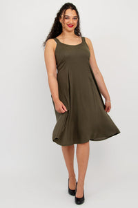 Shauna Dress, Khaki, Linen Bamboo