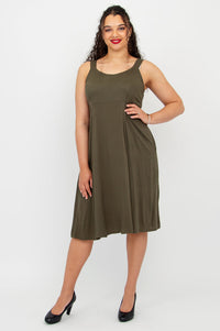 Shauna Dress, Khaki, Linen Bamboo