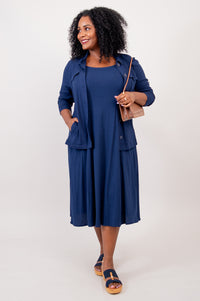 Shauna Dress, Indigo, Linen Bamboo