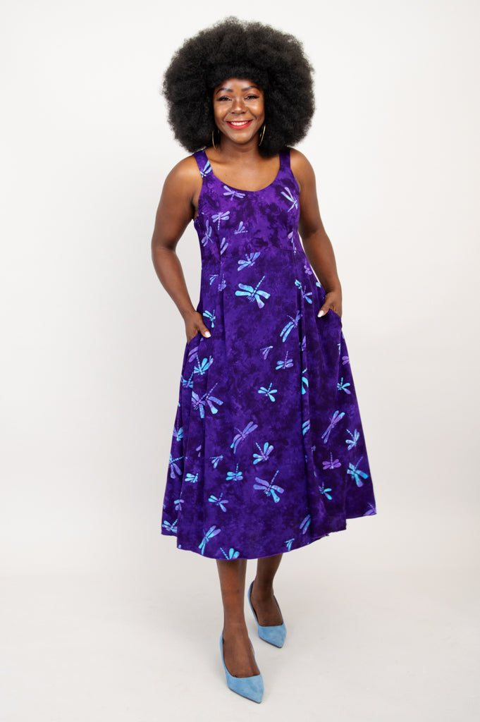 Shauna Dress, Purple Dragonfly