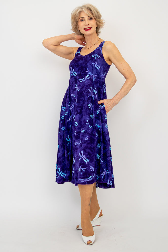 Shauna Dress, Purple Dragonfly