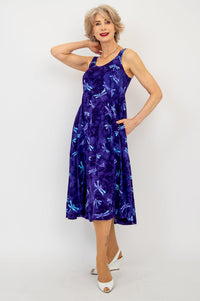 Shauna Dress, Purple Dragonfly