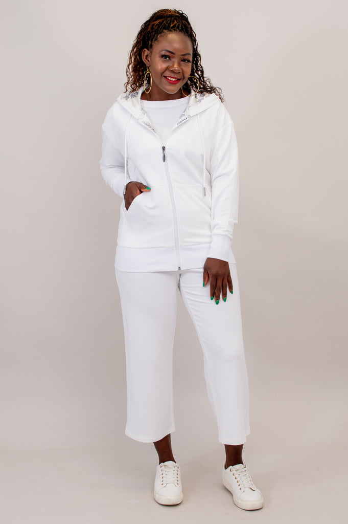 Sky Hoodie White Cotton 1X