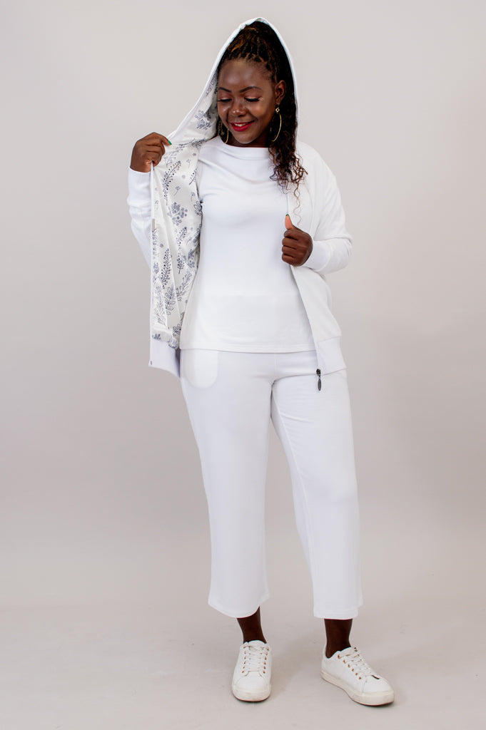 White cotton hoodie women's online