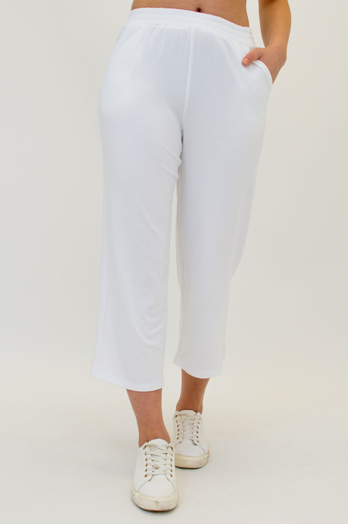 Sky Pants, White, Cotton