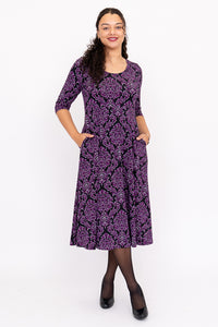 Soul Dress, Magenta Damask, Bamboo