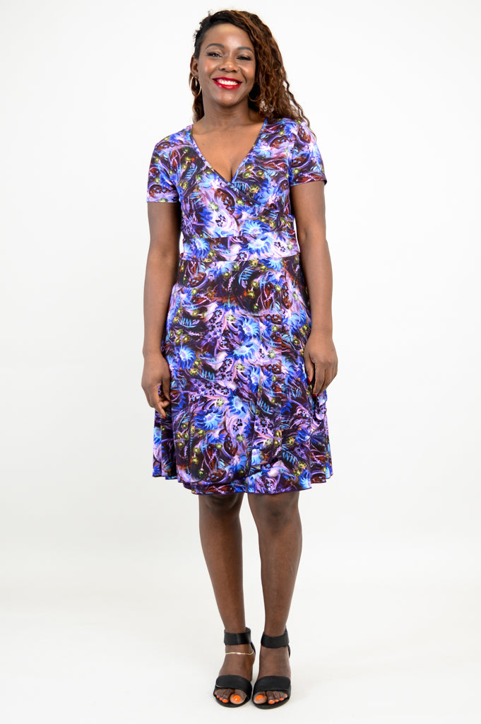 Suzanne Short Sleeve Dress, Wonderland, Bamboo - Final Sale