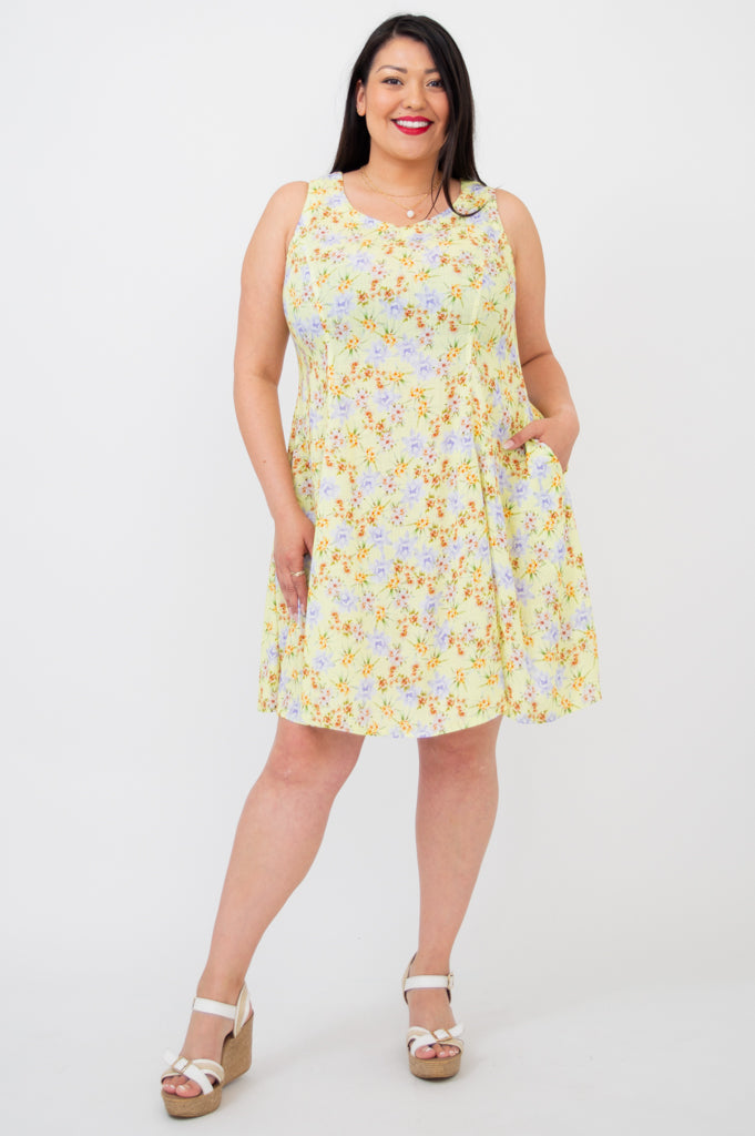 Sweet Sara Dress, Brilliant, Linen Bamboo