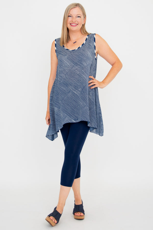 Swing Tank, Indigo Stripe