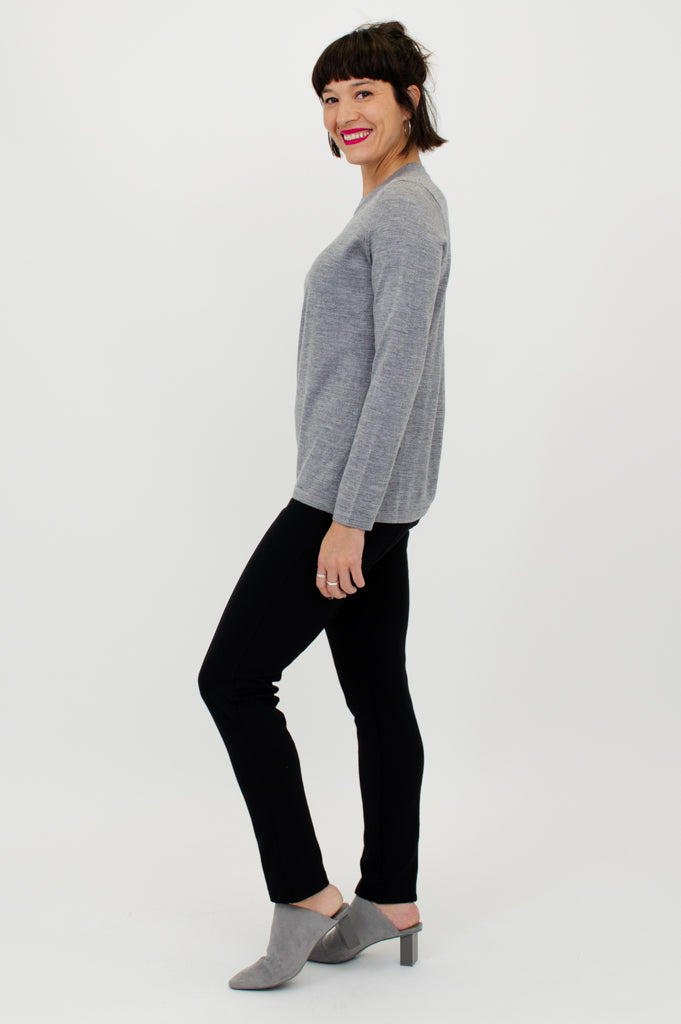 Swish Sweater, Greyish Shadow, 100% Merino Wool