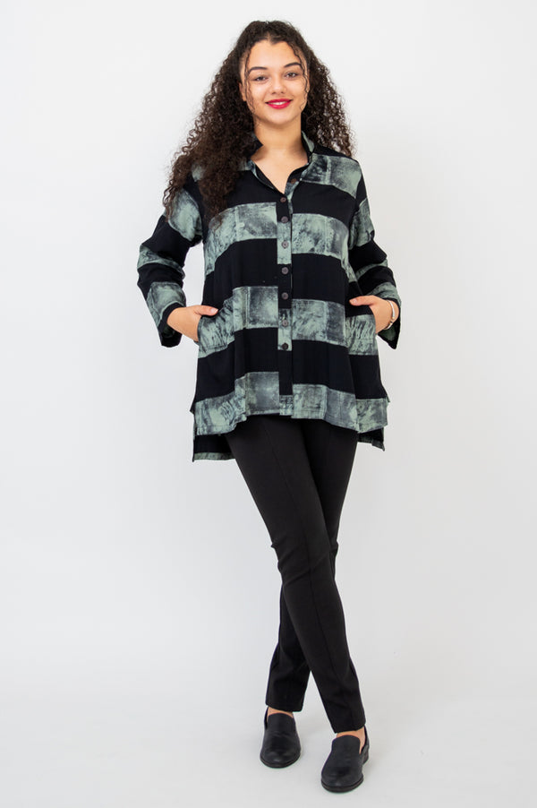 Talina Top, Grey Stripe