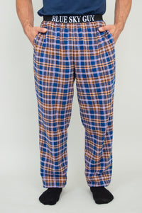 Tanner Pant, Blue Plaid, 100% Cotton