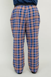 Tanner Pant, Blue Plaid, 100% Cotton