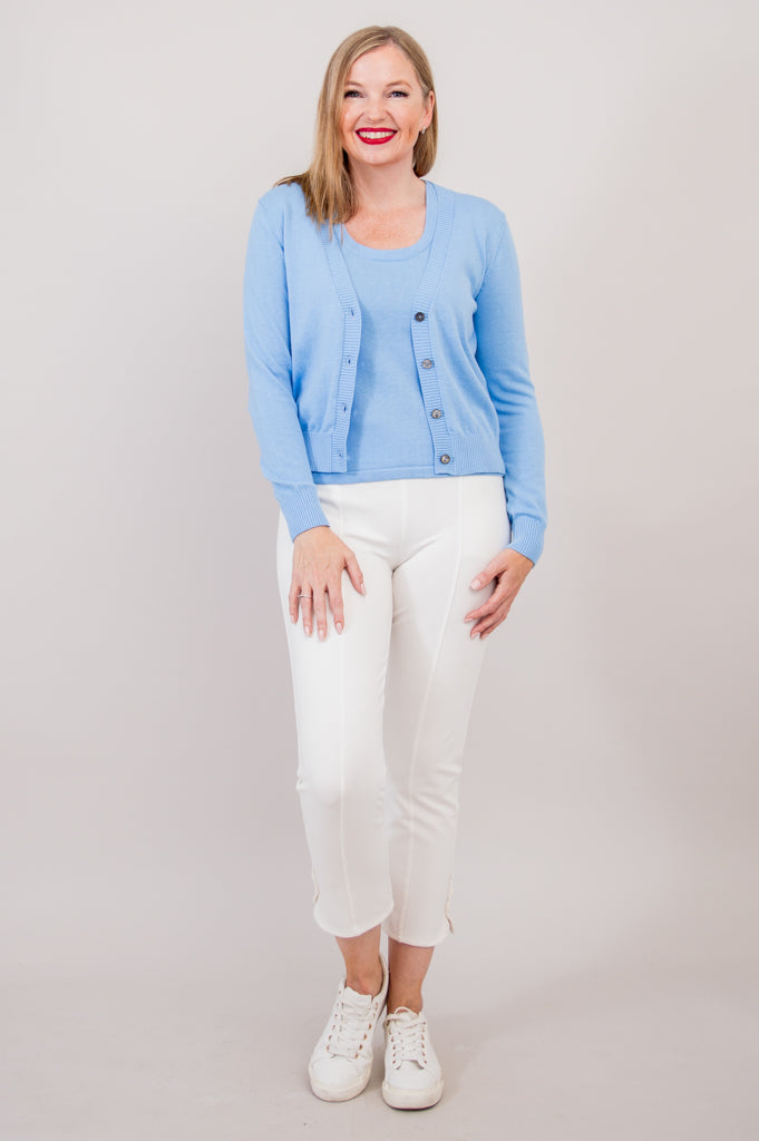Tellie Cardigan Blue Cotton SMALL
